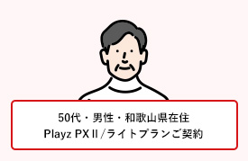 50代・男性・和歌山県在住 Playz PXⅡ/ライトプランご契約