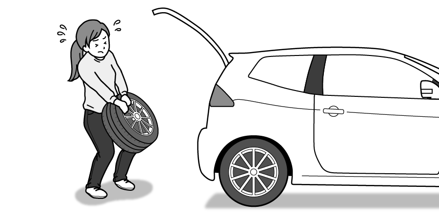 タイヤ移動は大変！